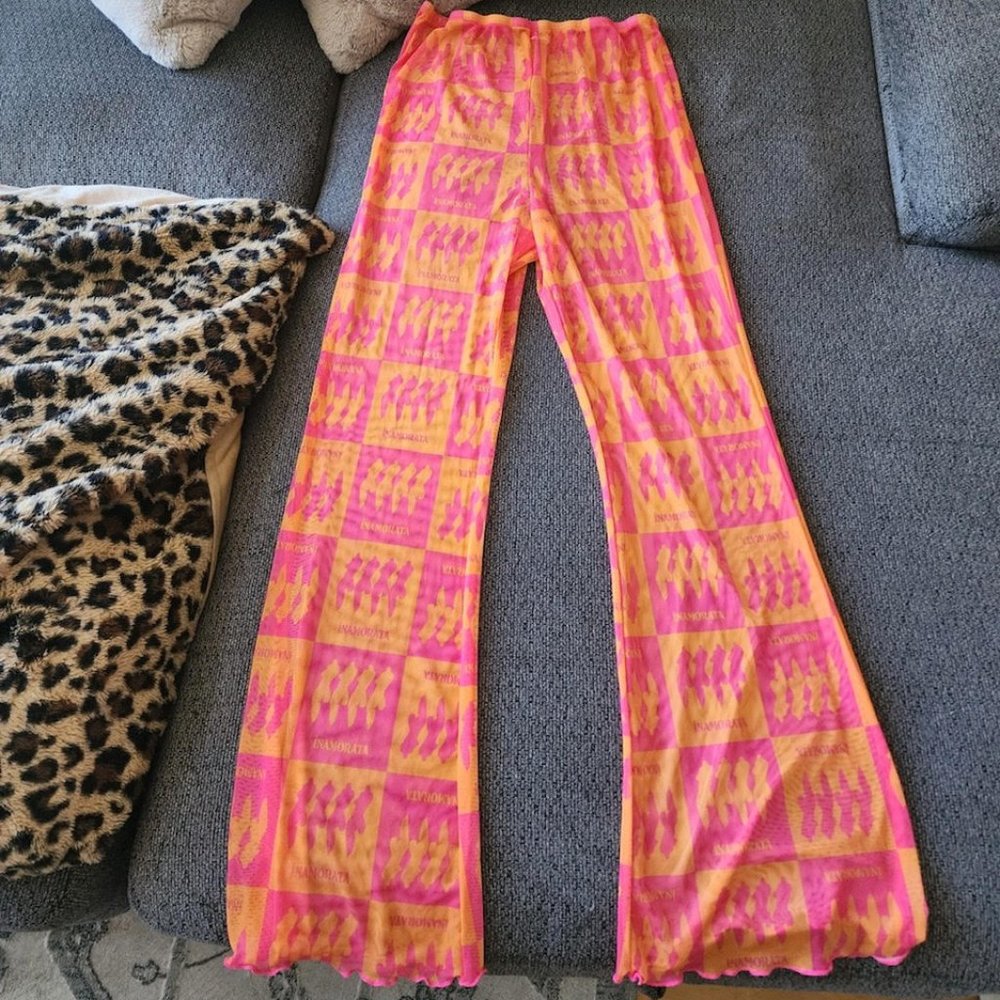 Inamorata Beachwood Pant Neon Peach Figure Check